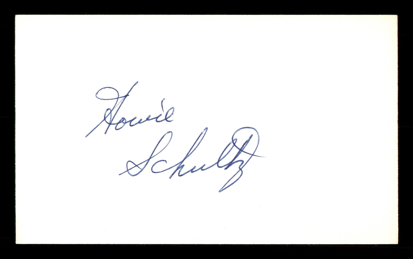 Howie Schultz Autographed 3x5 Index Card Brooklyn Dodgers SKU #174246 - RSA