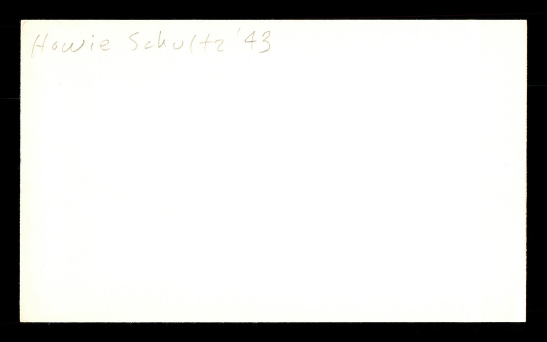 Howie Schultz Autographed 3x5 Index Card Brooklyn Dodgers SKU #174246 - RSA