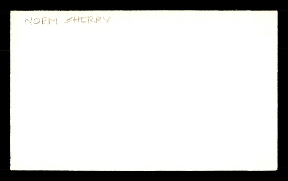 Norm Sherry Autographed 3x5 Index Card Los Angeles Dodgers "Best Wishes " SKU #174248 - RSA