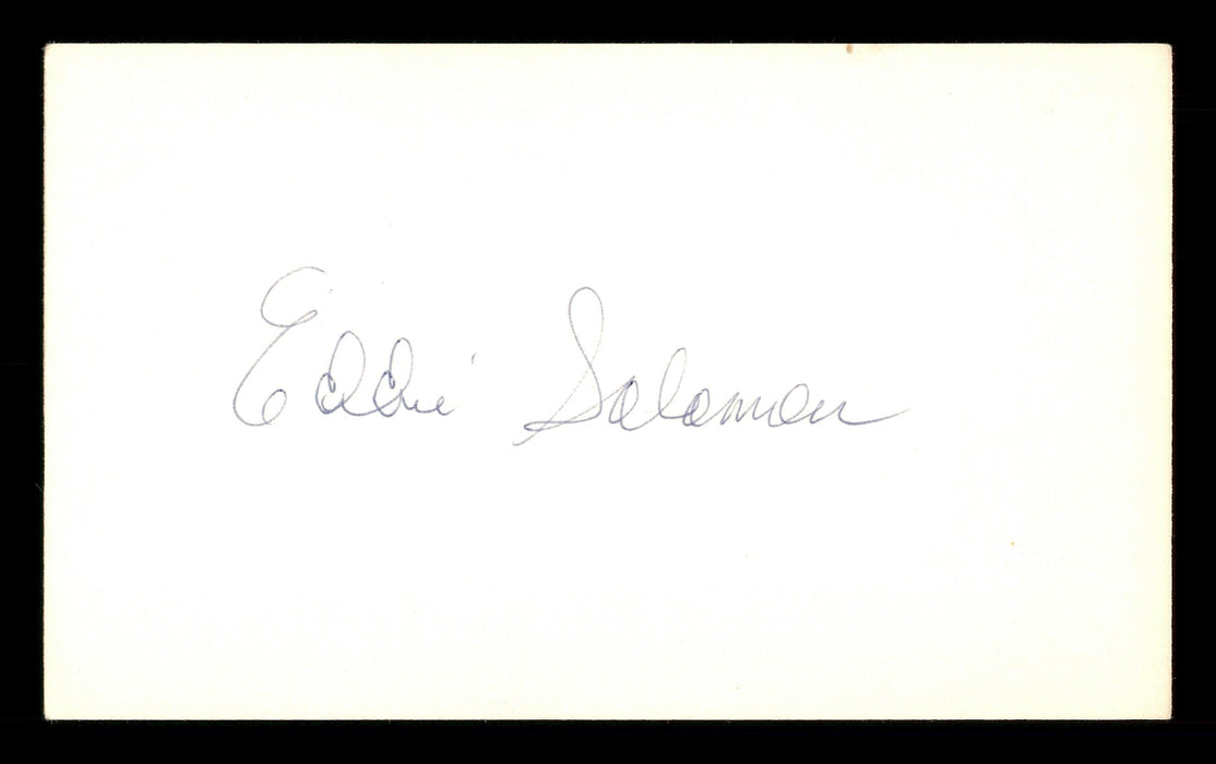 Eddie Solomon Autographed 3x5 Index Card Los Angeles Dodgers, Atlanta Braves SKU #174254 - RSA