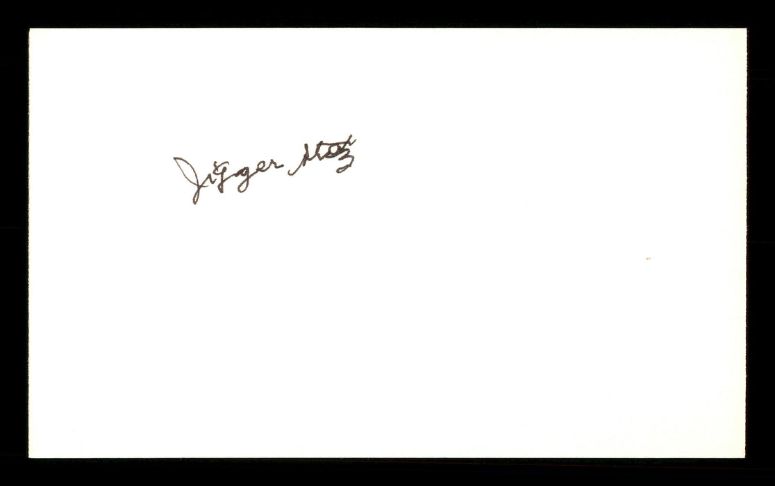 Jigger Statz Autographed 3x5 Index Card Chicago Cubs, New York Giants SKU #174255 - RSA