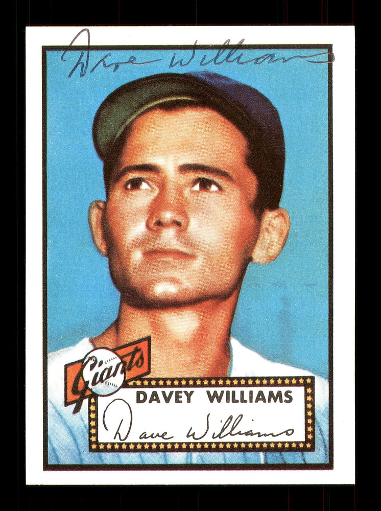 Dave "Davey" Williams Autographed 1983 Topps 1952 Topps Reprint Card #316 New York Giants SKU #172148 - RSA