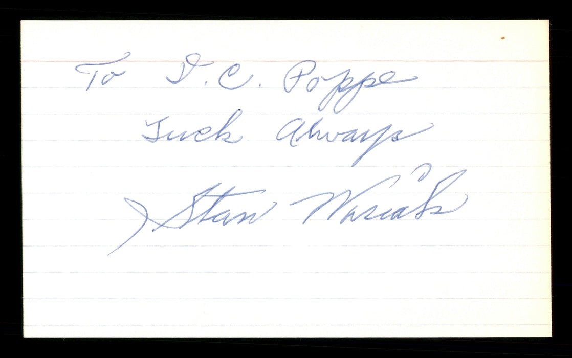 Stan Wasiak Autographed 3x5 Index Card Brooklyn Dodgers "Luck Always" SKU #174277 - RSA