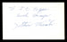 Stan Wasiak Autographed 3x5 Index Card Brooklyn Dodgers "Luck Always" SKU #174277 - RSA