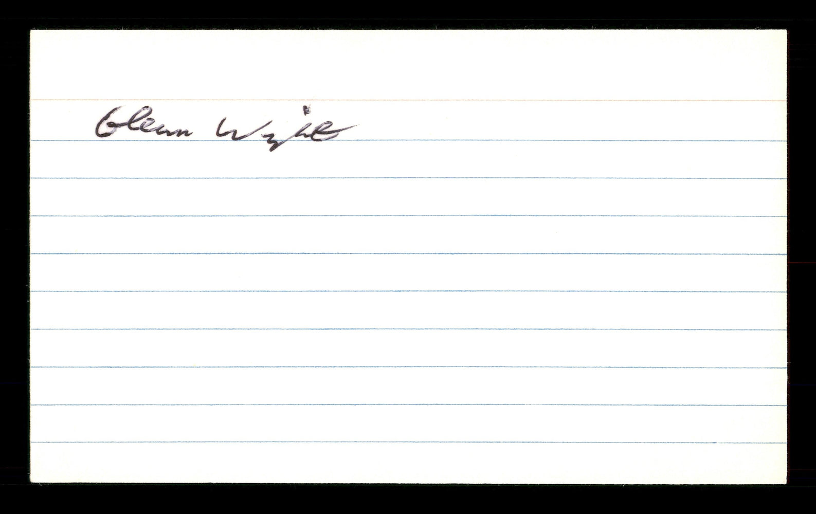Glenn Wright Autographed 3x5 Index Card Brooklyn Dodgers SKU #174288 - RSA