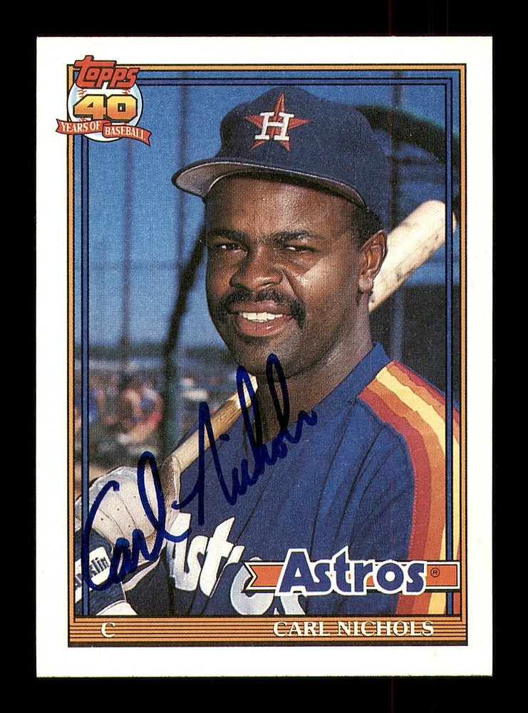 Carl Nichols Autographed 1991 Topps Card #119 Houston Astros SKU #183768 - RSA