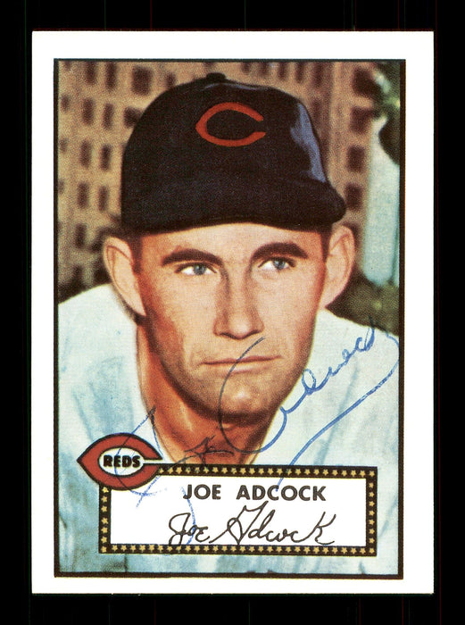 Joe Adcock Autographed 1983 Topps 1952 Topps Reprint Card #347 Cincinnati Reds SKU #172191 - RSA