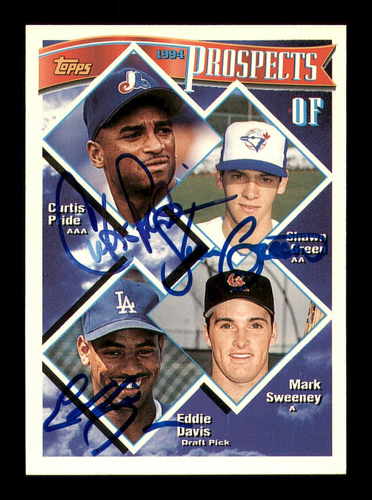 Shawn Green, Curtis Pride & Eddie Davis Autographed 1993 Topps Card #237 SKU #183800 - RSA