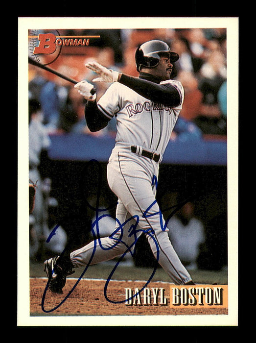Daryl Boston Autographed 1993 Bowman Card #528 Colorado Rockies SKU #183837 - RSA
