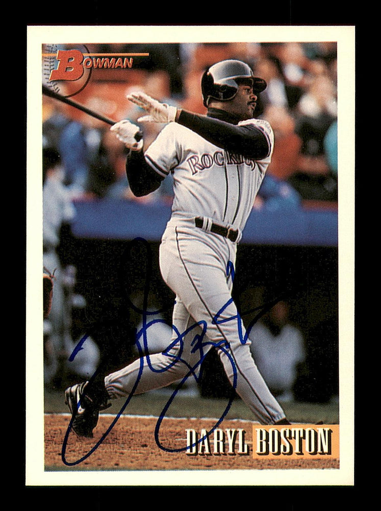 Daryl Boston Autographed 1993 Bowman Card #528 Colorado Rockies SKU #183837 - RSA