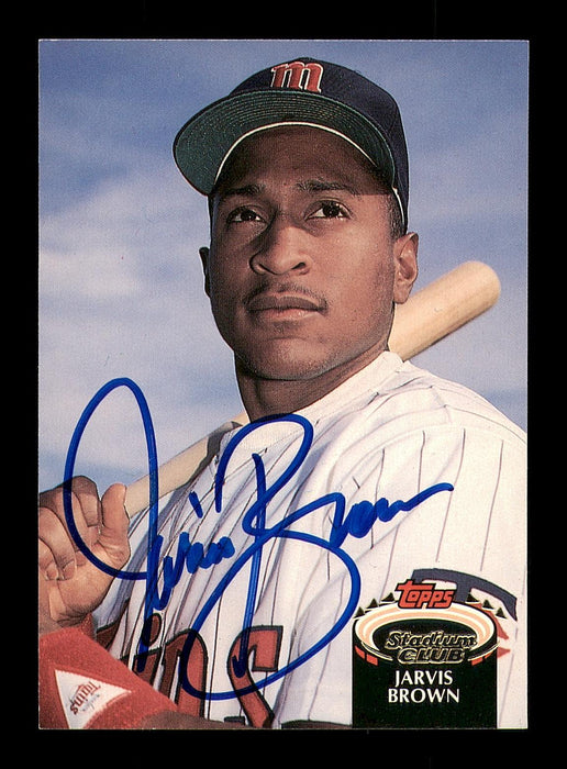 Jarvis Brown Autographed 1992 Stadium Club Rookie Card #515 Minnesota Twins SKU #183851 - RSA