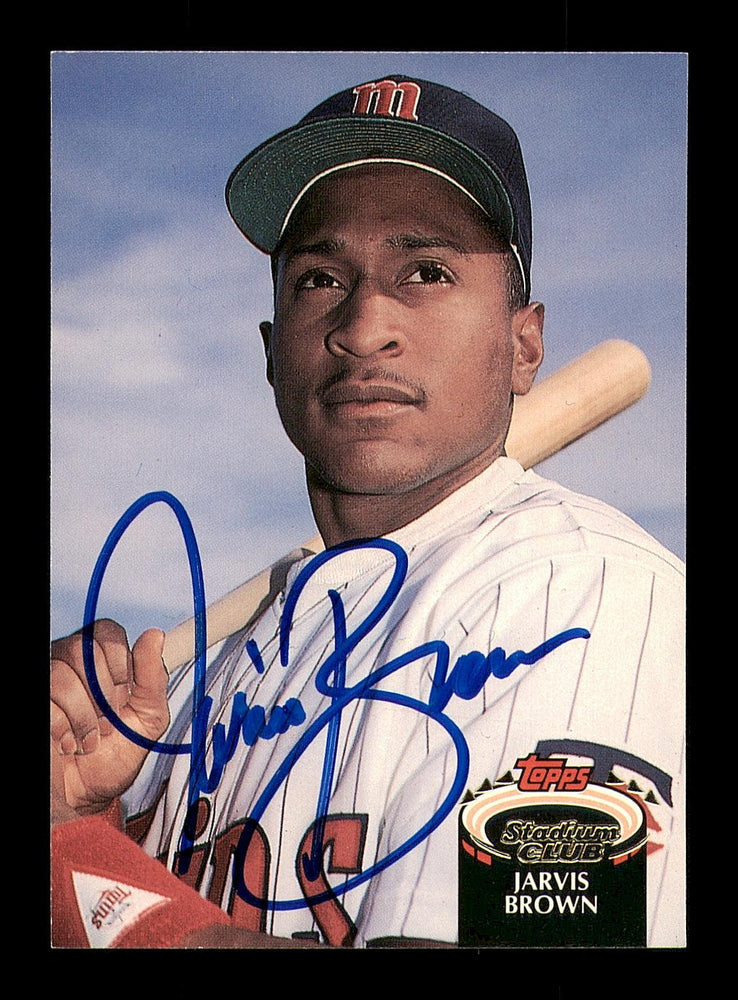 Jarvis Brown Autographed 1992 Stadium Club Rookie Card #515 Minnesota Twins SKU #183851 - RSA