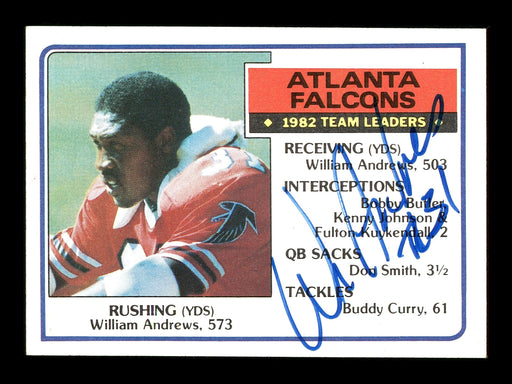 William Andrews Autographed 1983 Topps Card #13 Atlanta Falcons SKU #176124 - RSA
