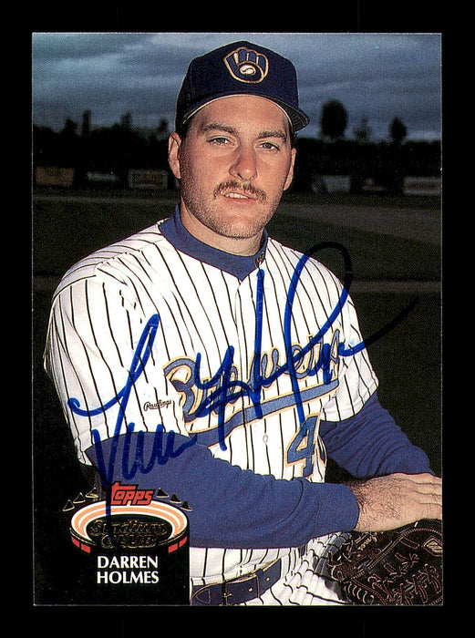 Darren Holmes Autographed 1992 Stadium Club Card #155 Milwaukee Brewers SKU #183859 - RSA