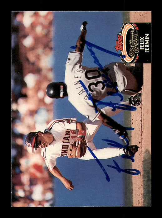 Felix Fermin Autographed 1992 Stadium Club Card #102 Cleveland Indians SKU #183860 - RSA