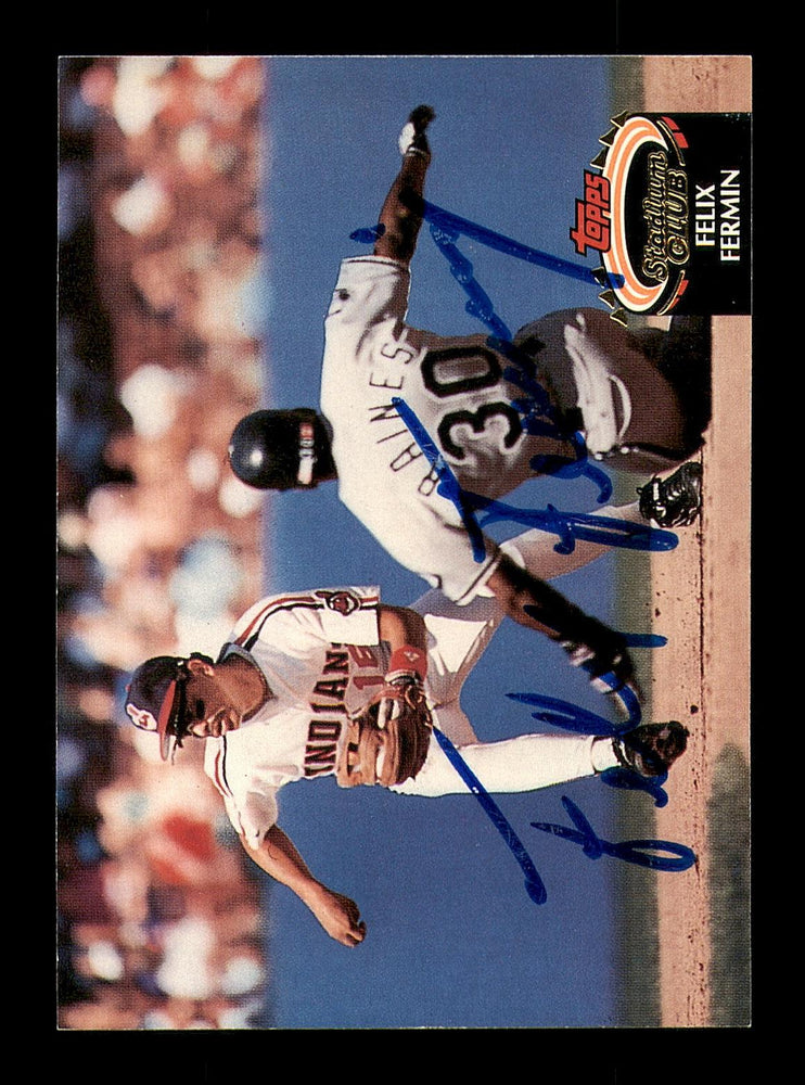 Felix Fermin Autographed 1992 Stadium Club Card #102 Cleveland Indians SKU #183860 - RSA