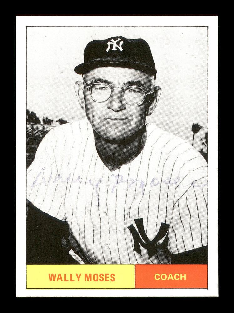 Wally Moses Autographed 1986 1961 New York Yankees Renata Galasso Black & White Card SKU #176214 - RSA