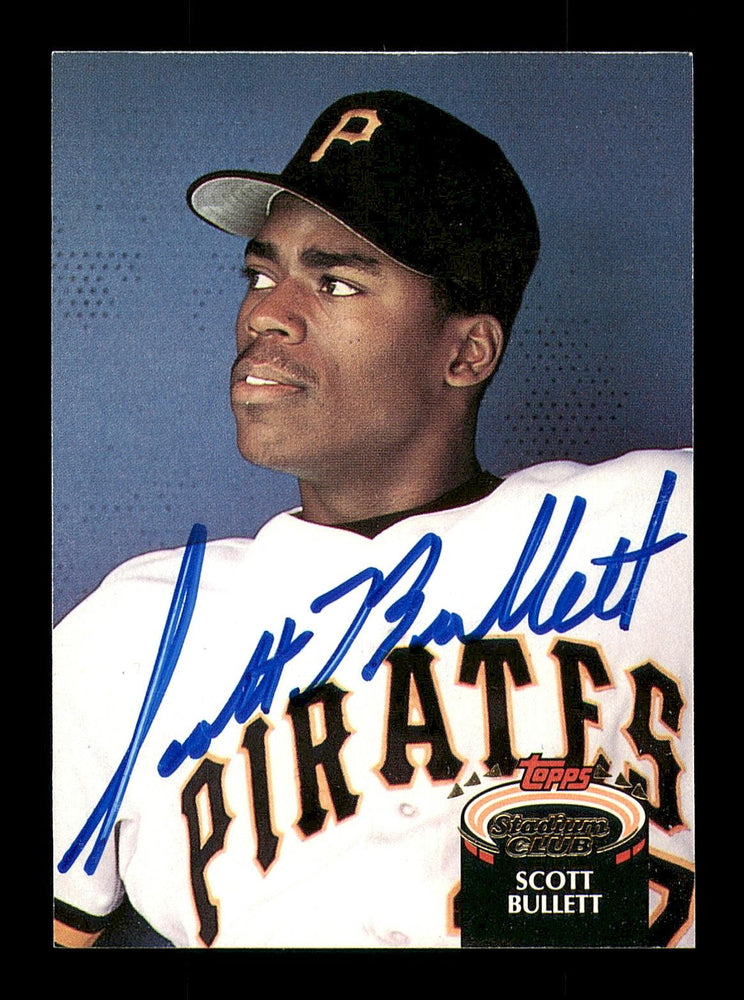 Scott Bullett Autographed 1992 Stadium Club Card #288 Pittsburgh Pirates SKU #183867 - RSA