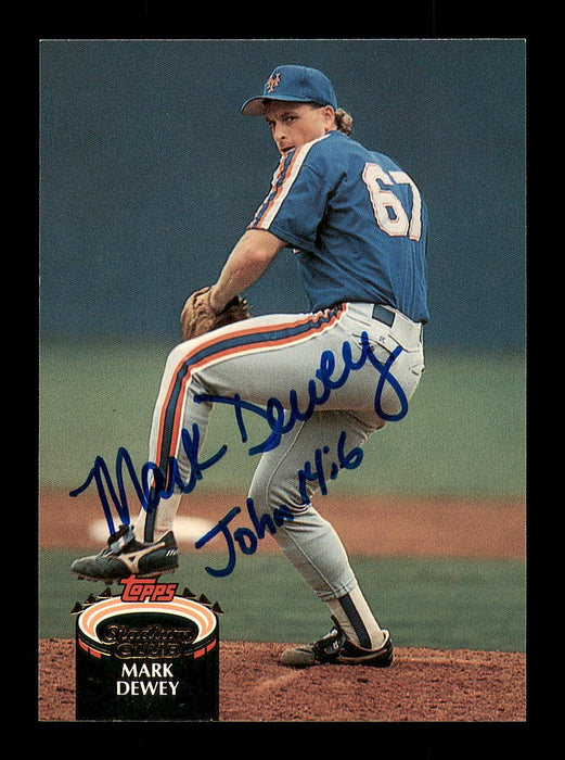 Mark Dewey Autographed 1992 Stadium Club Card #817 New York Mets SKU #183875 - RSA