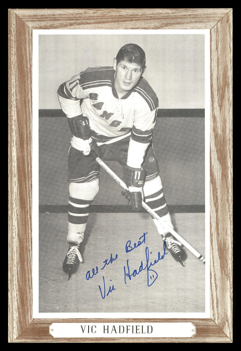 Vic Hadfield Autographed 1964-67 Beehive Group 3 4.5x6.5 Photo New York Rangers "All The Best" SKU #176418 - RSA