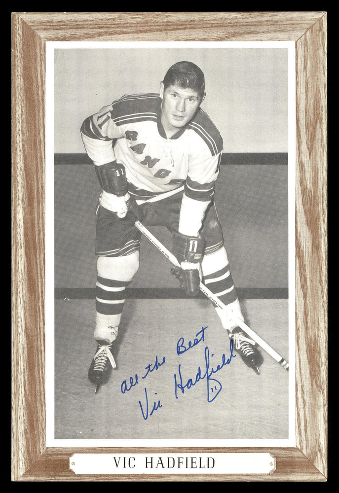 Vic Hadfield Autographed 1964-67 Beehive Group 3 4.5x6.5 Photo New York Rangers "All The Best" SKU #176418 - RSA