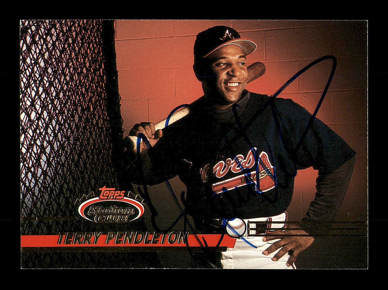Terry Pendleton Autographed 1993 Stadium Club Card #338 Atlanta Braves SKU #183879 - RSA