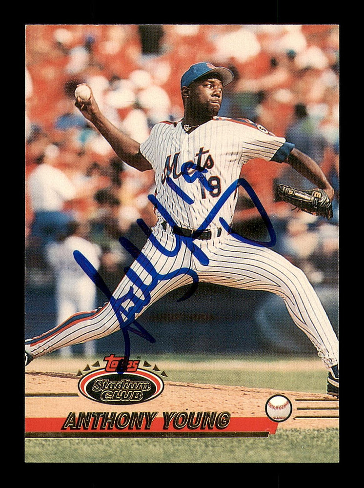 Anthony Young Autographed 1993 Stadium Club Card #582 New York Mets SKU #183882 - RSA