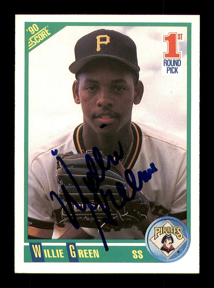 Willie Greene Autographed 1990 Score Rookie Card #682 Pittsburgh Pirates SKU #183919 - RSA