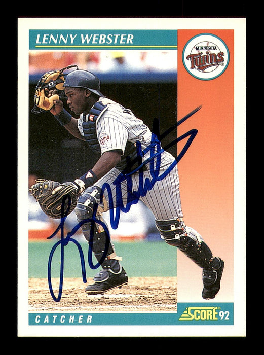 Lenny Webster Autographed 1992 Score Card #663 Minnesota Twins SKU #183951 - RSA