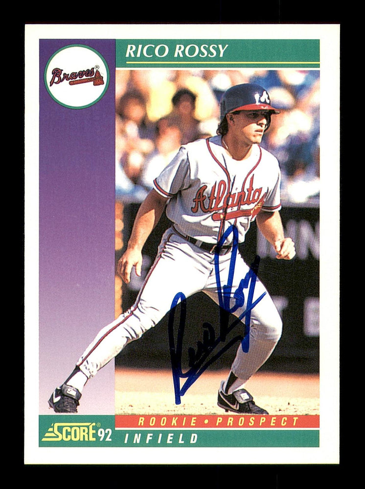 Rico Rossy Autographed 1992 Score Rookie Card #817 Atlanta Braves SKU #183957 - RSA
