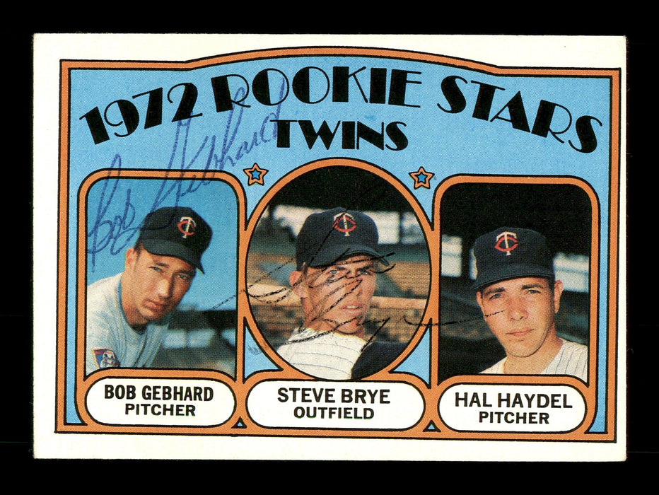 Bob Gebhard & Steve Brye Autographed 1972 Topps Rookie Card #28 Minnesota Twins SKU #167533 - RSA