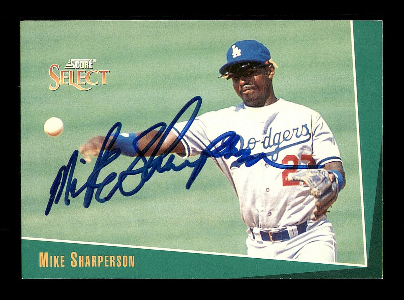 Mike Sharperson Autographed 1993 Score Select Card #157 Los Angeles Dodgers SKU #183982 - RSA