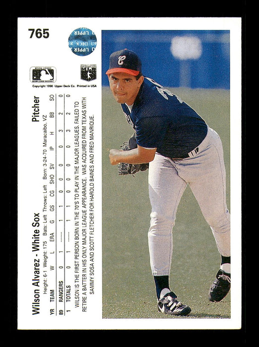 Wilson Alvarez Autographed 1990 Upper Deck Rookie Card #765 Chicago White Sox SKU #184033 - RSA