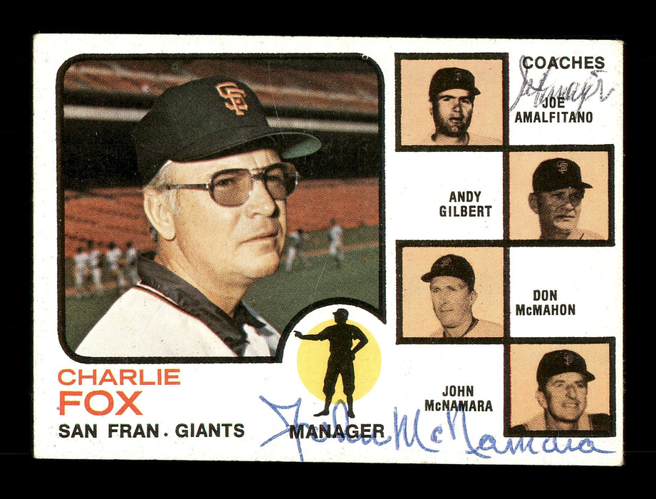 Joe Amalfitano & John McNamara Autographed 1973 Topps Card #252 San Francisco Giants SKU #167603 - RSA