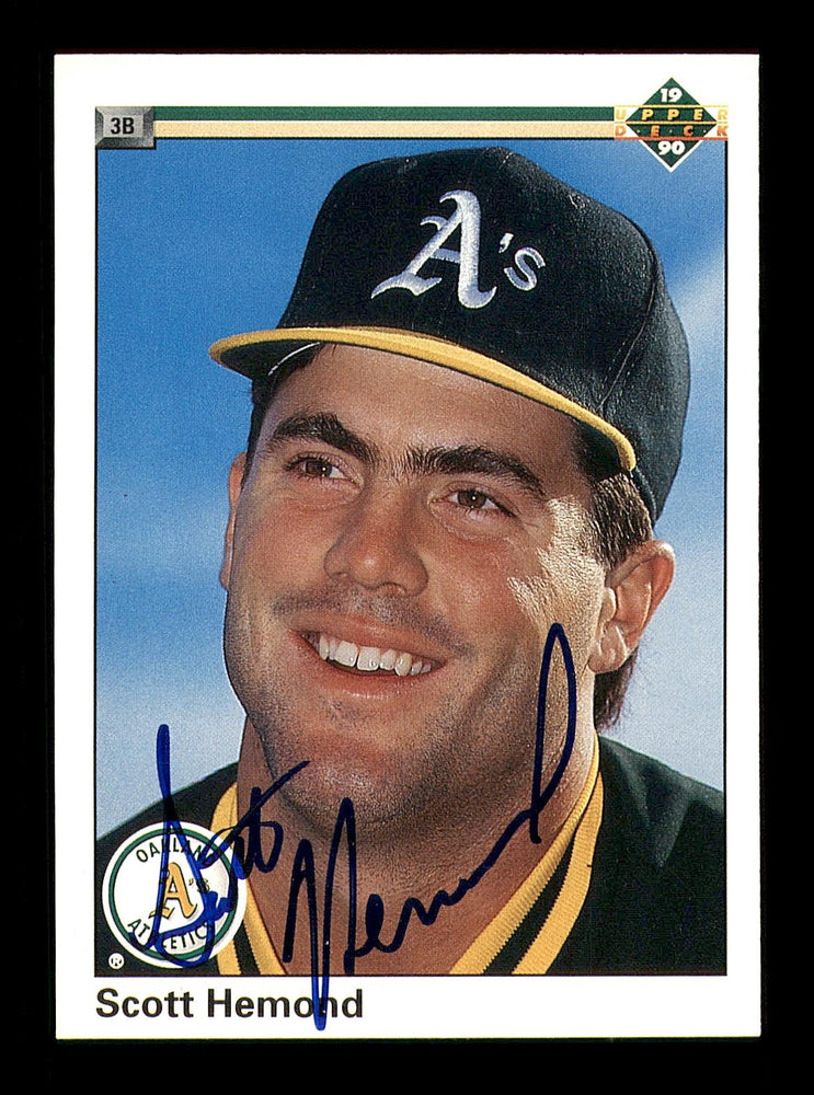 Scott Hemond Autographed 1990 Upper Deck Card #727 Oakland A's SKU #184045 - RSA