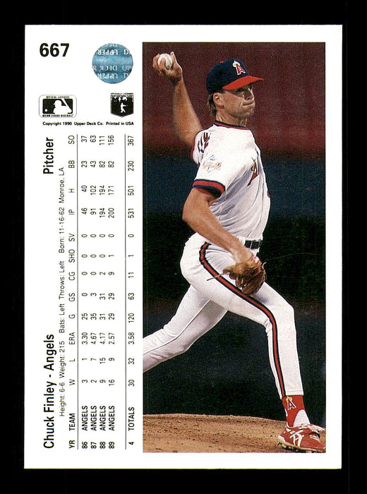 Chuck Finley Autographed 1990 Upper Deck Card #667 California Angels SKU #184047 - RSA