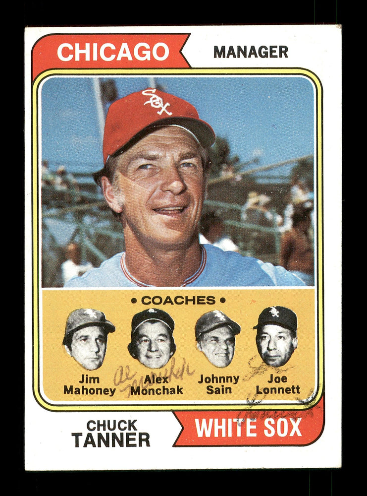 Alex Monchak & Joe Lonnett Autographed 1974 Topps Card #221 Chicago White Sox SKU #167624 - RSA
