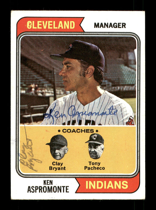 Ken Aspromonte & Clay Bryant Autographed 1974 Topps Card #521 Cleveland Indians SKU #167633 - RSA
