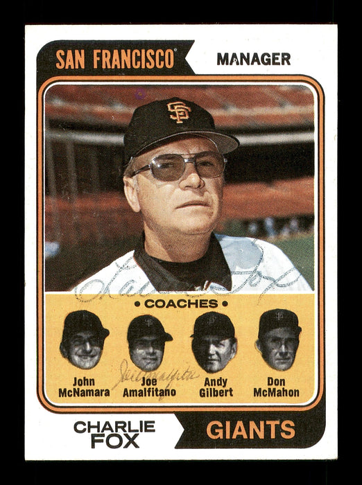 Charlie Fox & Joe Amalfitano Autographed 1974 Topps Card #78 San Francisco Giants SKU #167655 - RSA