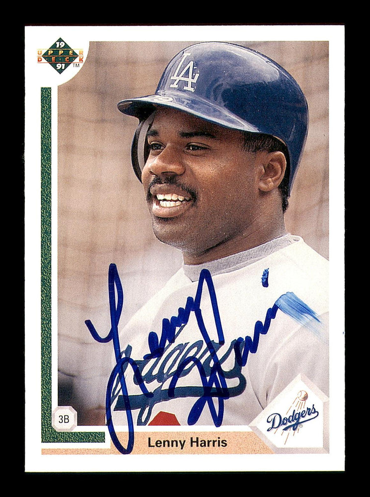 is lenny the lefty a rare card Lenny Harris Autographed 1991 Upper Deck Card #239 Los Angeles Dodgers — RSA