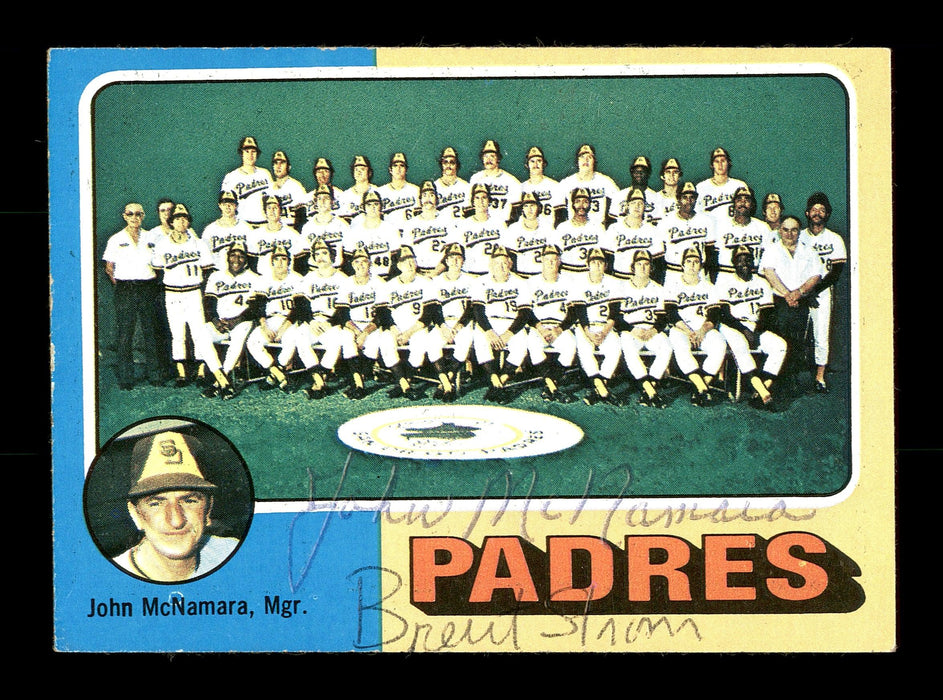 John McNamara & Brent Strom Autographed 1975 Topps Card #146 San Diego Padres SKU #167706 - RSA