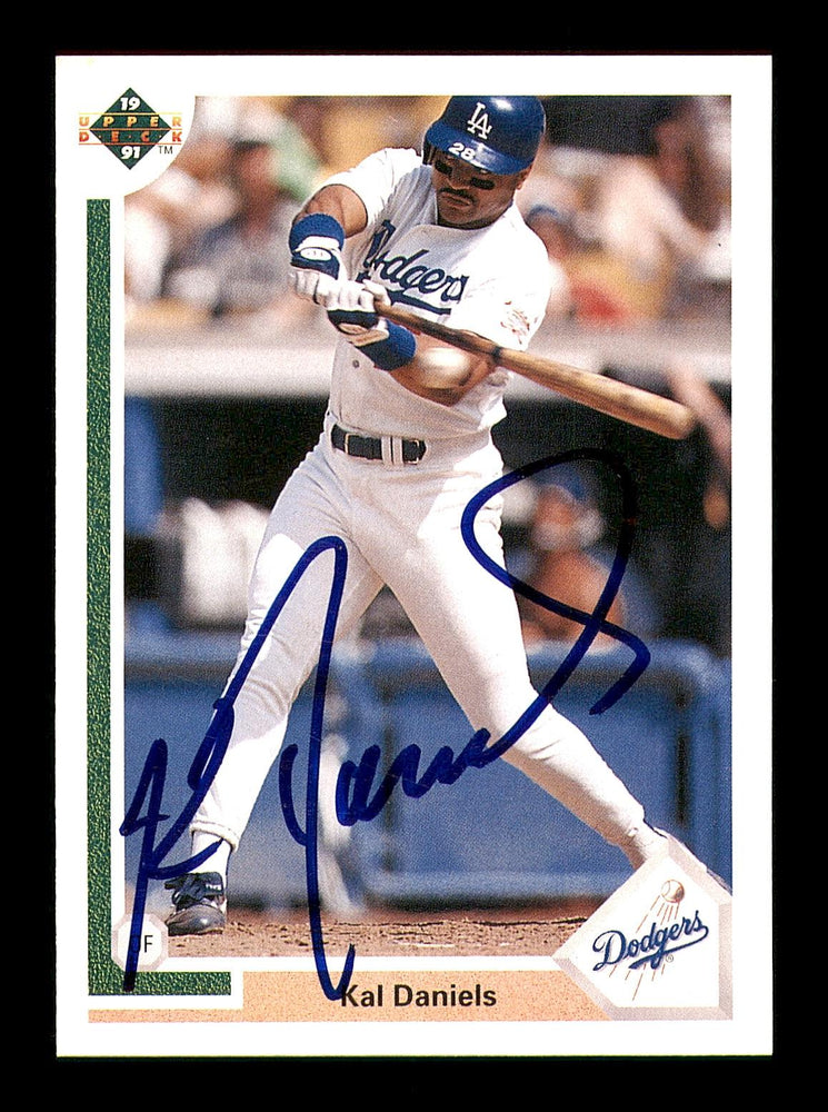 Kal Daniels Autographed 1991 Upper Deck Card #166 Los Angeles Dodgers SKU #184143 - RSA