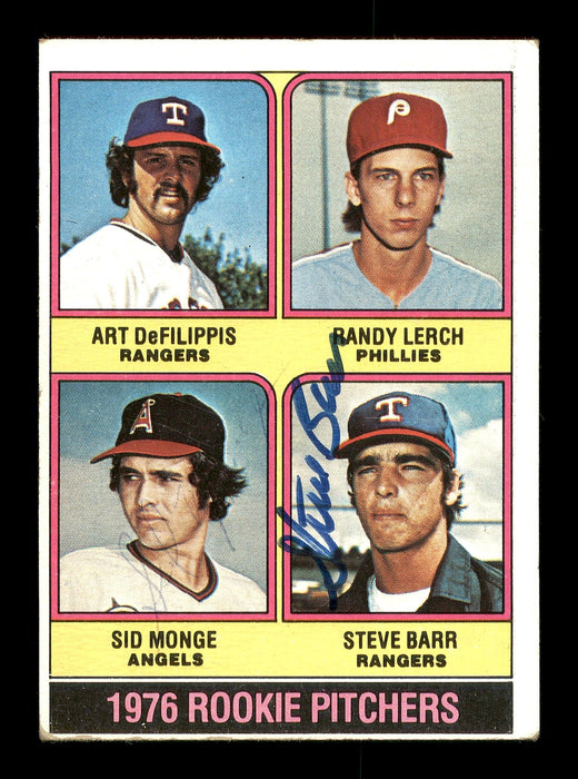 Sid Monge & Steve Barr Autographed 1976 Topps Rookie Card #595 SKU #167714 - RSA