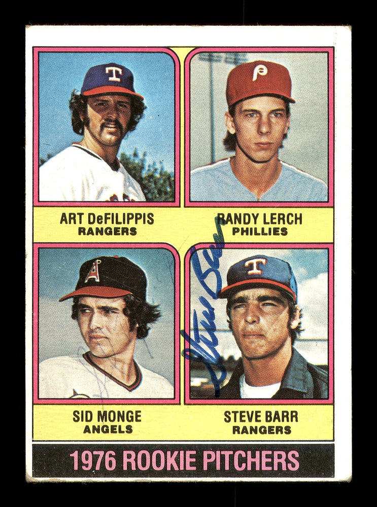 Sid Monge & Steve Barr Autographed 1976 Topps Rookie Card #595 SKU #167714 - RSA