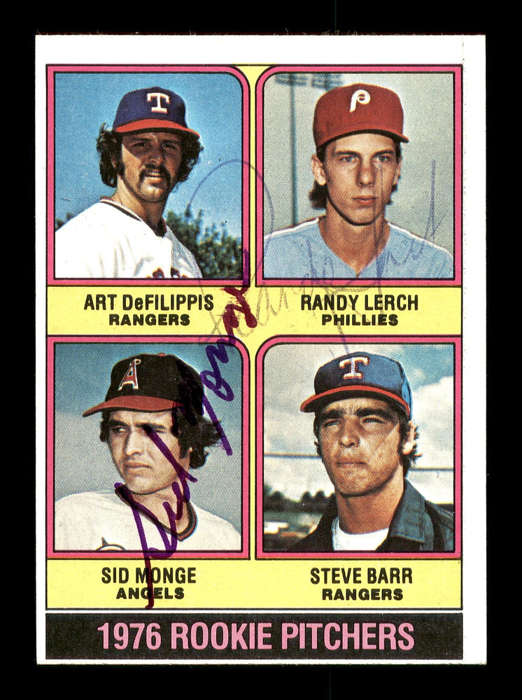 Sid Monge & Randy Lerch Autographed 1976 Topps Rookie Card #595 SKU #167715 - RSA