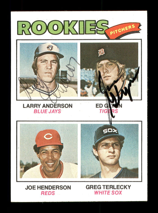 Larry Anderson & Ed Glynn Autographed 1977 Topps Rookie Card #487 SKU #167763 - RSA