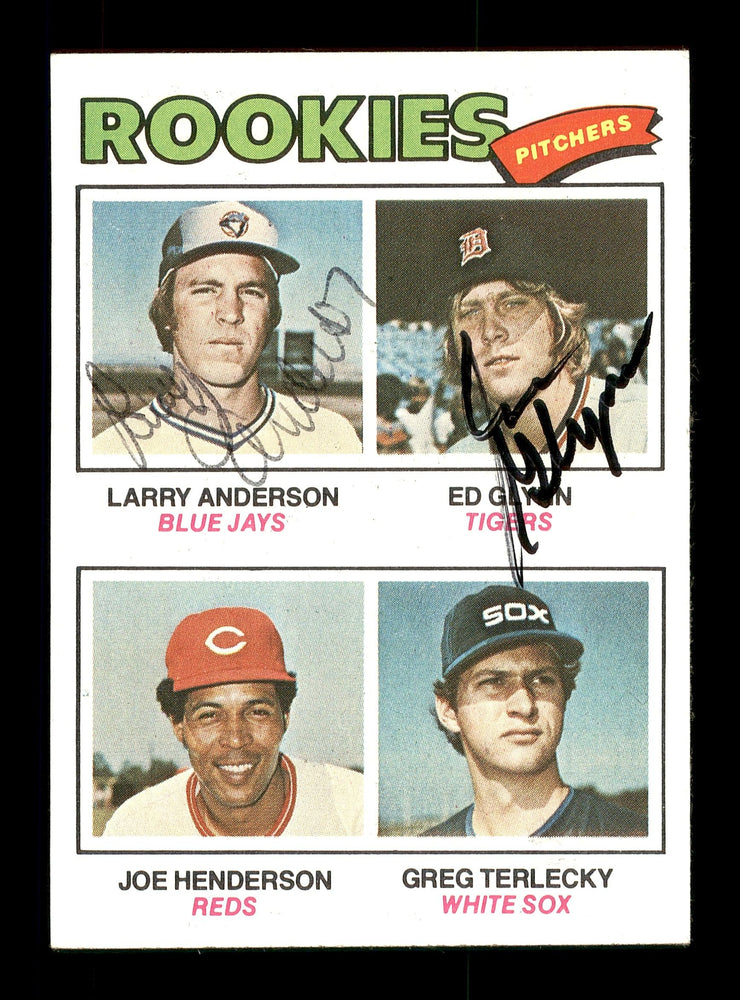 Larry Anderson & Ed Glynn Autographed 1977 Topps Rookie Card #487 SKU #167763 - RSA