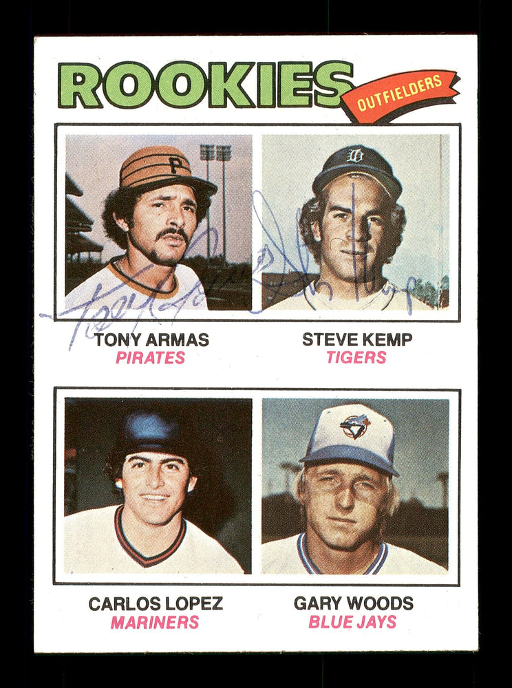 Tony Armas & Steve Kemp Autographed 1977 Topps Rookie Card #492 SKU #167774 - RSA
