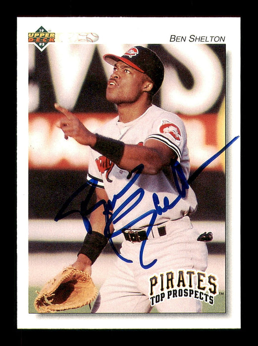Ben Shelton Autographed 1992 Upper Deck Minor League Rookie Card #282 Pittsburgh Pirates SKU #184228 - RSA
