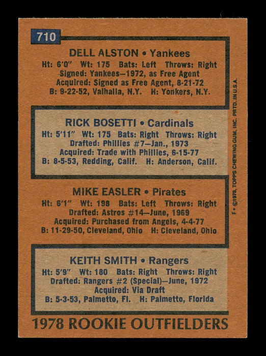 Mike Easler & Rick Bosetti Autographed 1978 Topps Rookie Card #710 SKU #167827 - RSA